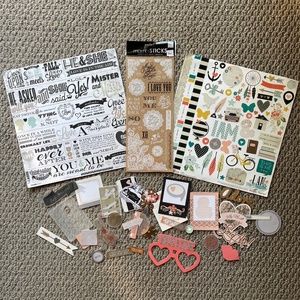 Huge Wedding Sticker / Accessories Lot - Stickers, Paper Cut Outs, Album Decos